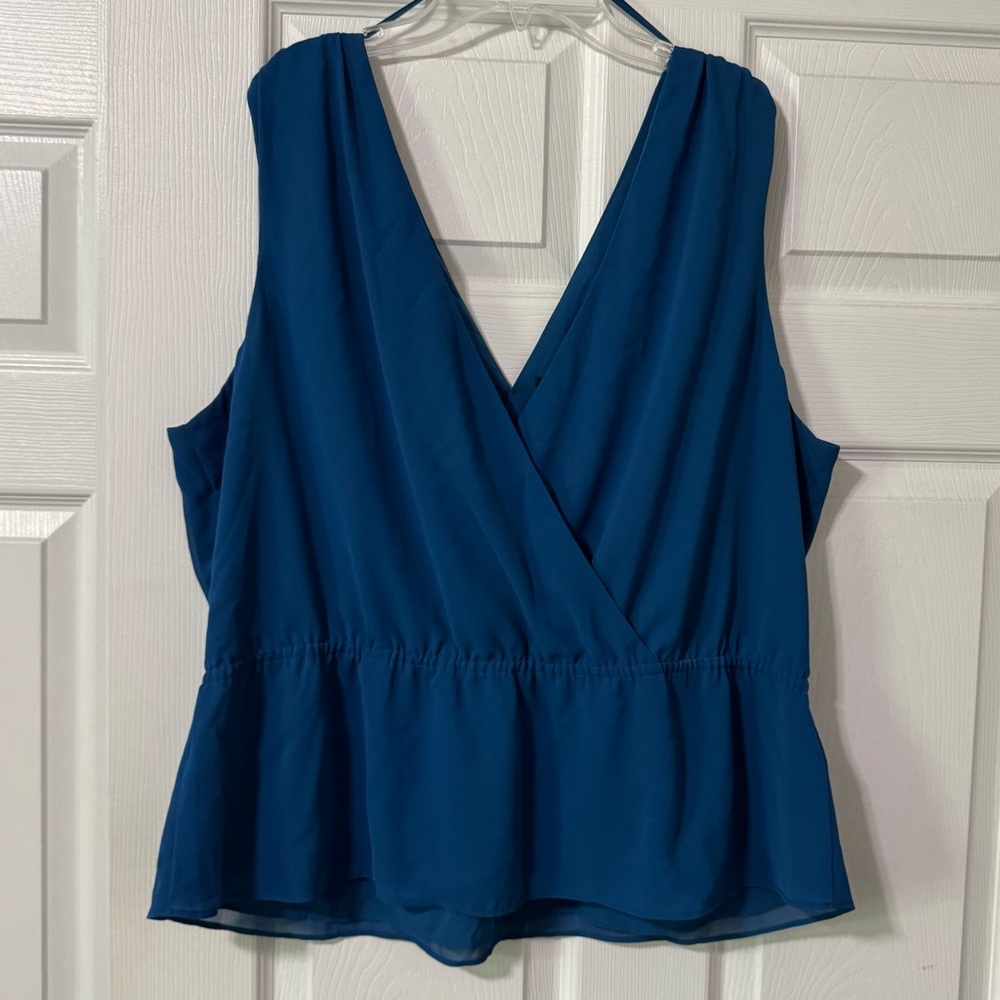 Banana Republic Deep Blue V-Neck Blouse
